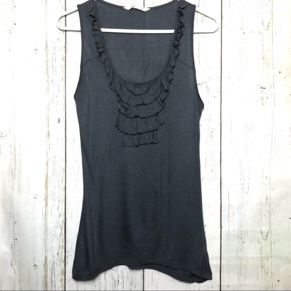 Old Navy Womens Ruffle Front Gray Sleeveless Sz XS - Picture 1 of 6